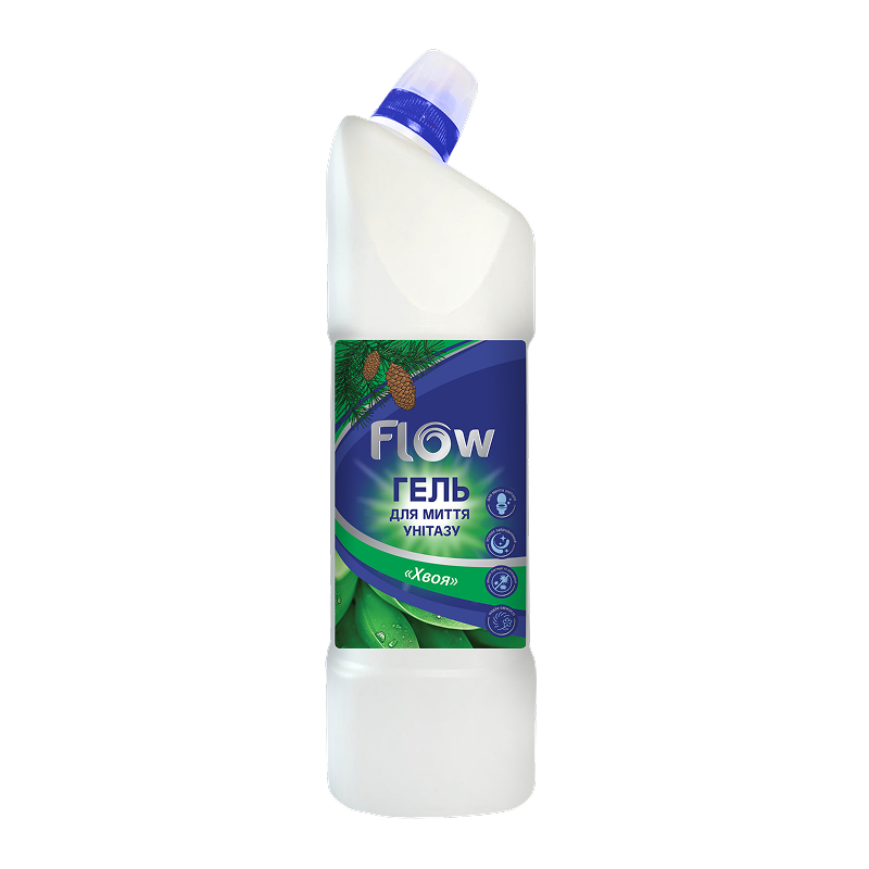 Гель для миття та/або чищення унітазу універсальний Хвоя ТМ "Flow" 1 л